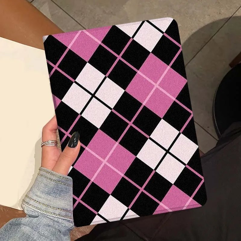 

Pink plaid bow For Huawei MediaPad MatePad Air M6 M5 M2 T10s T5 C5e 10 11 12 X 10.8 SE Pro Cover Tablet Case