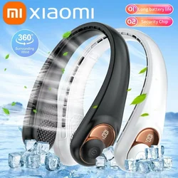 Xiaomi Portable Neck Fan 8000mAh USB Rechargeable Quiet Bladeless Fan 360° Cooling 3 Speeds Adjustment for Home Travel  Sports