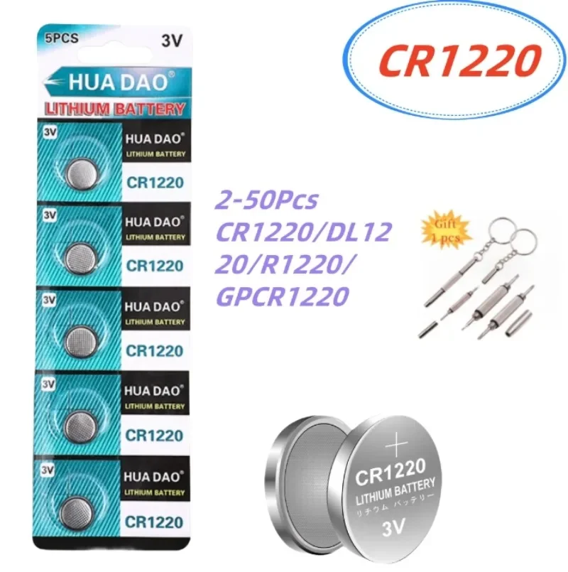 

2-50Pcs CR1220 Batteries 3V Lithium Coin Cell 1220 Battery for watch healthcare devices Calculator etc lithium battery pack New