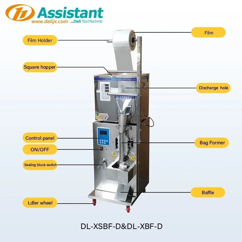 2025Pneumatic Tea Bag Packing machine/Vertical with Slitting Function for Chemical Powder Filling machine