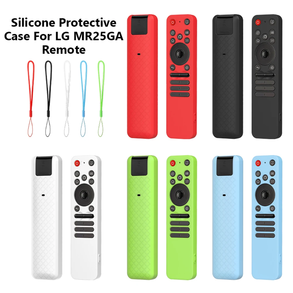 Smart TV Silicone Cover For LG MR25GA Anti-Slip Protective Case Shockproof TV Remote Control Cover Case With Lanyard Lightweight