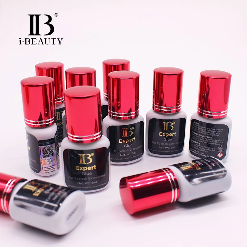 

10/20Pcs Korea IBeauty Expert Eyelash Glue Wine Red Cap Eyelash Extension Adhesive 5ml Fast Drying Long Lasting Professional