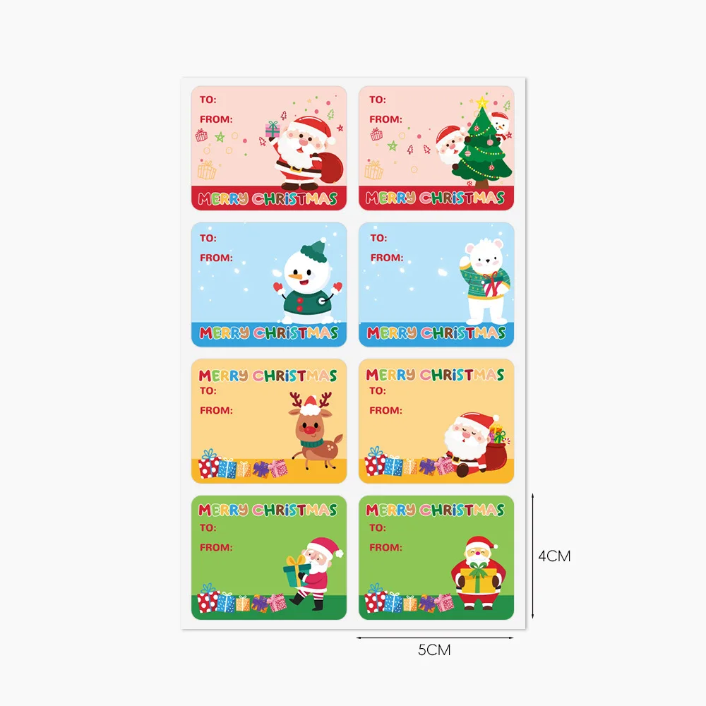 120pcs/set 2024 New Arrival Merry Christmas Sticker Adhesive Christmas to from Name Labels for Holiday Gift Cards Envelope Seals