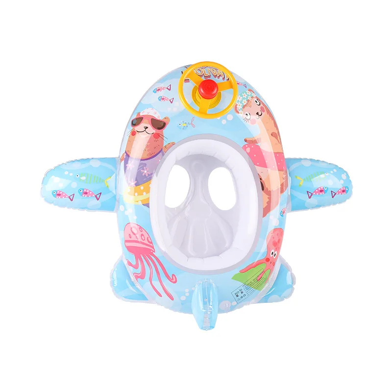 Anneau de natation gonflable pour bébé, jouet en forme d'avion, siège circulaire flottant, pour piscine, plage d'été, flotteurs d'eau pour enfants