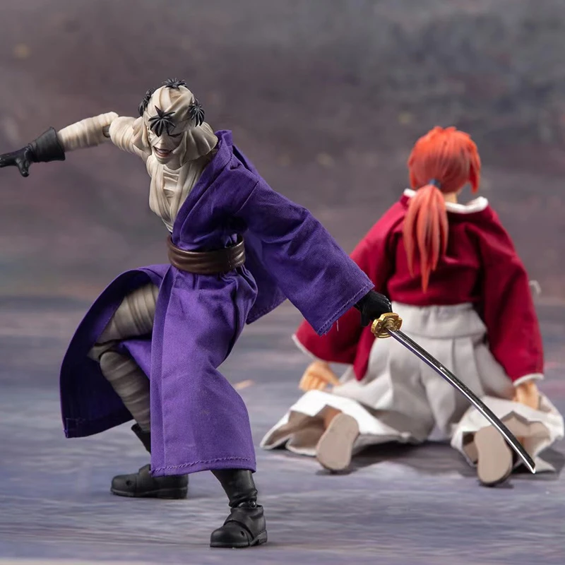 Dasin/Great Toys/GT Rurouni Kenshin Himura Sagara Sanosuke Shishio Makoto SHF 1/12 16cm/6 Inch PVC Action Figure Model in Stock