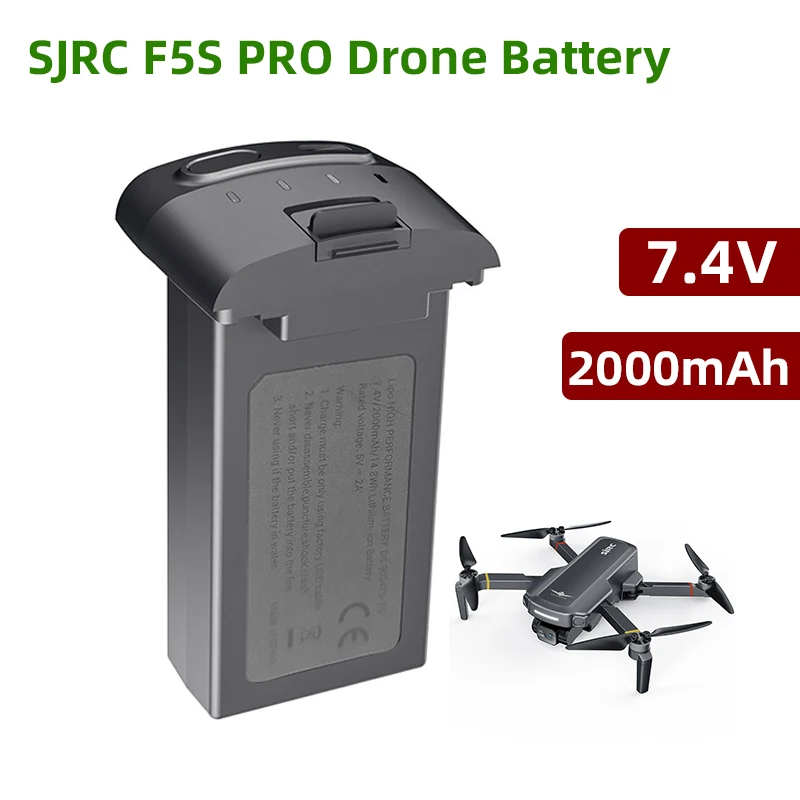 

7.4V 2000mAh SJRC F5S PRO Drone Battery F5S PRO Intelligent Battery For F5S/ F5S PRO Drone Quadcopter Battery 30mins Flight Time