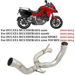 Slip On Motorcycle Exhaust System Mid Link Pipe Connect Original Muffler For Ducati MULTISTRADA 1200 S SPORT TOURIN 2010 - 2014