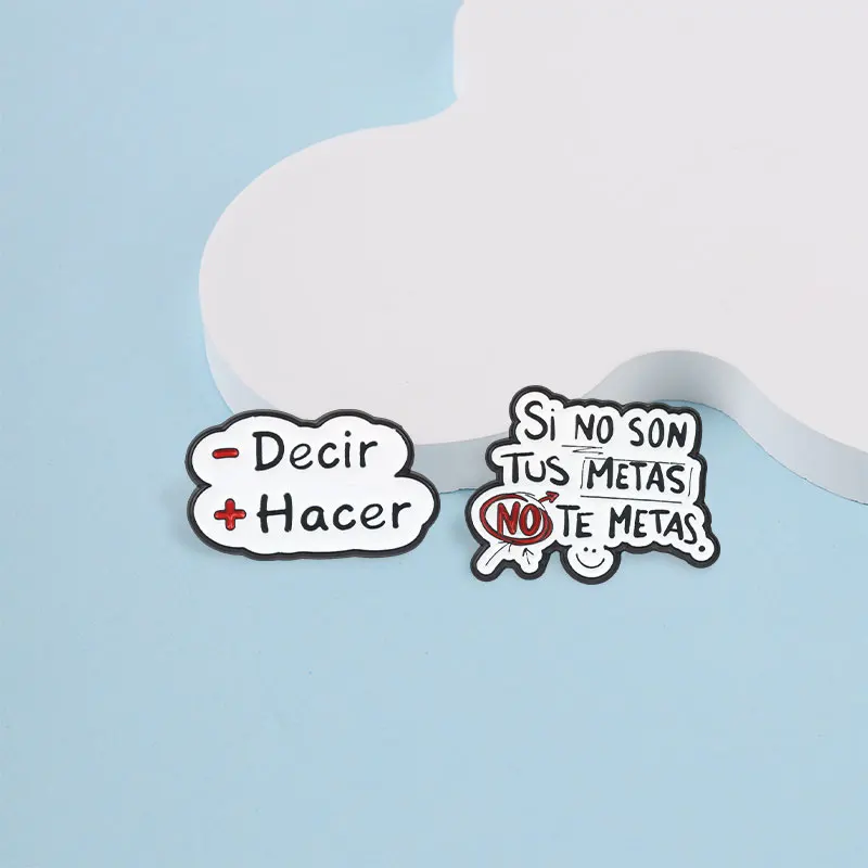 "Decir Hacer Si No Son Tus Metáls" Emaille-Abzeichen Lustiger Zitat-Stil Anstecknadel Sprechblasen-Text Metallbrosche Revers-Accessoire Geschenk – Detail 6