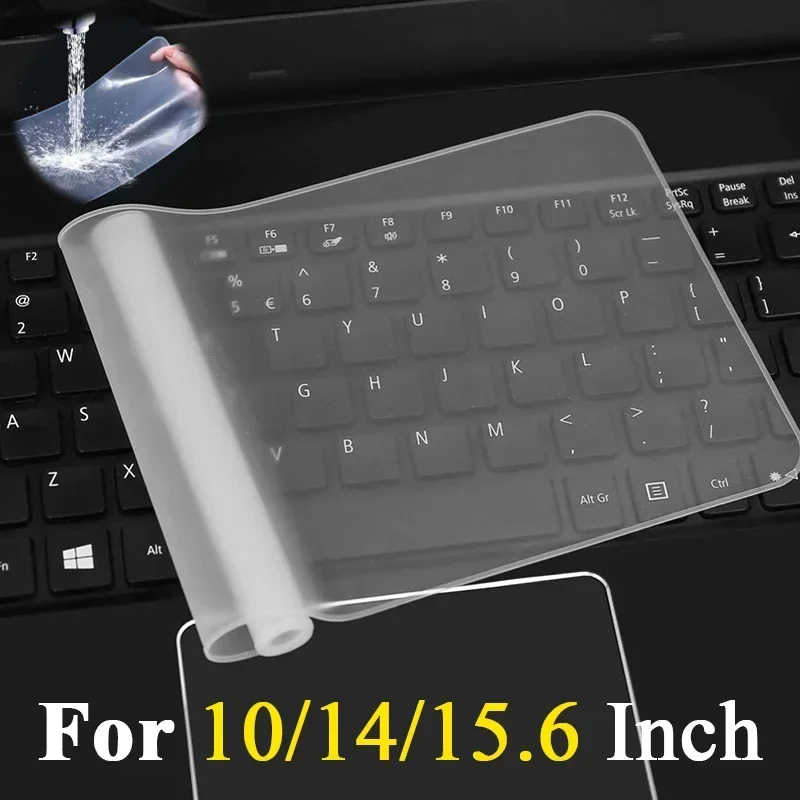 Soft Silicone Keyboard Protective Covers Waterproof Laptop Notebook Keyboard Keypad Protector Skin 10 14 15.6 Inch Clear Film