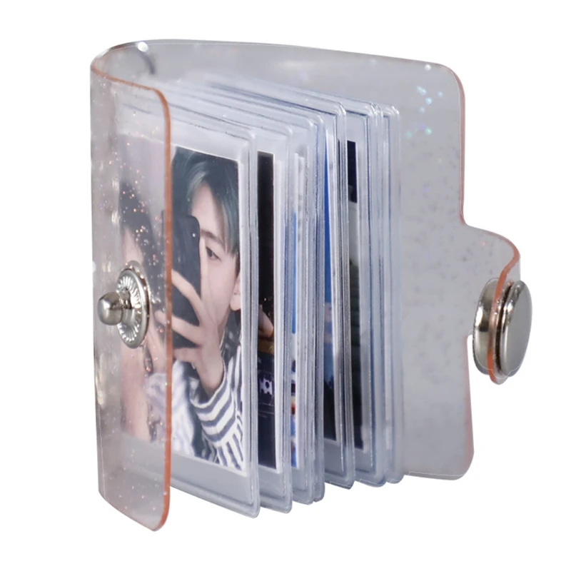 Mini Small Photo Album Keyring 16 Pockets 1 Inch ID Instant Pictures Interstitial Storage Card Book Keychain