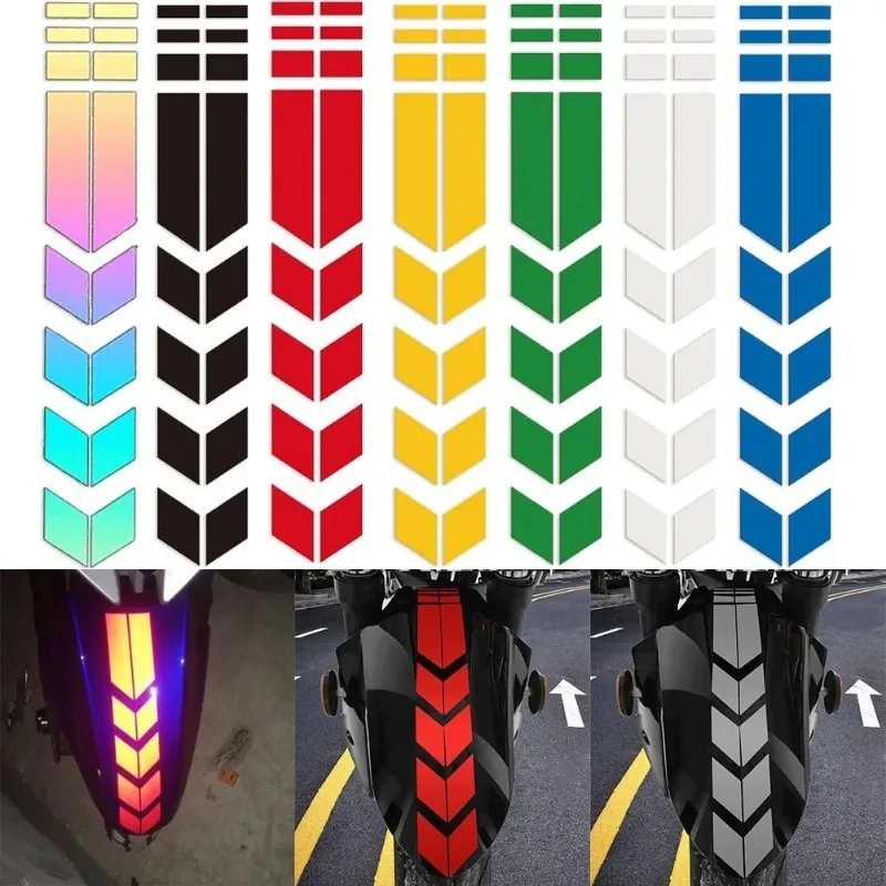 1-3set Motorcycle Stripe Arrow Reflective Stickers Safety Warning Fender Paste Waterproof Oilproof Tape Decal Accessories