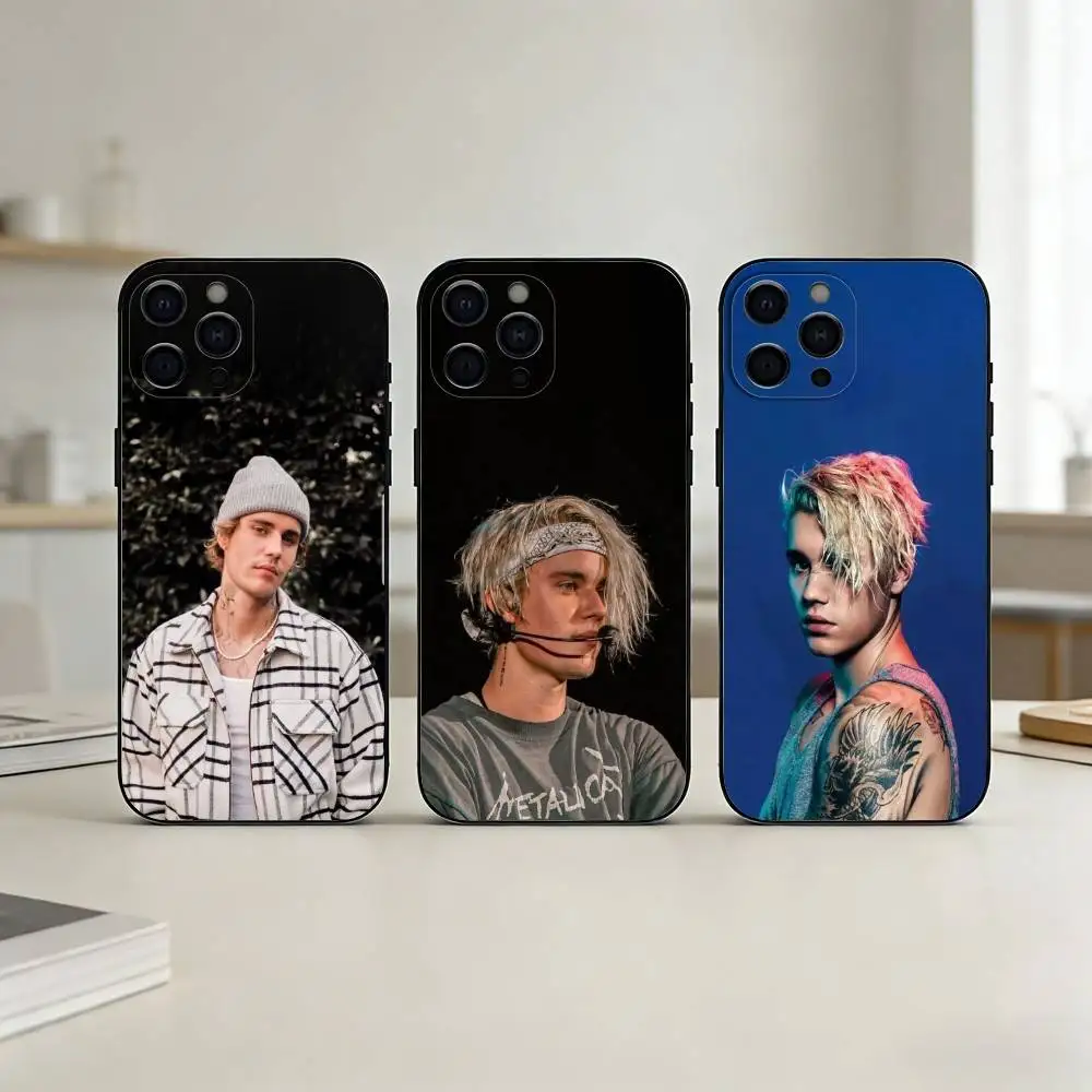 

S-swag justin bieber Phone Case For iPhone 17,16,15,14,13,12,11 Plus,Pro Max,SE4Soft Silicone Black Cover