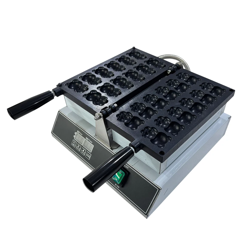 

110V 220V Electric Bear Shape Waffle Maker Machine Digital Display Bear Bread Waffle Machine 12Pcs Bear Waffle Maker