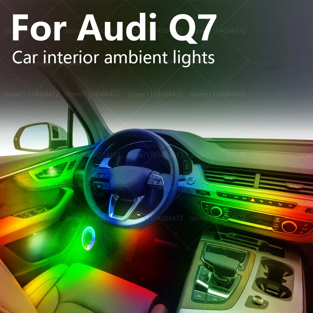 

Для Audi Q7 4L/4M 22in1 RGB салон автомобиля акриловые автомобильные окружающие освещение RGB скрытая акриловая полоса украшения атмосфера аксессуары