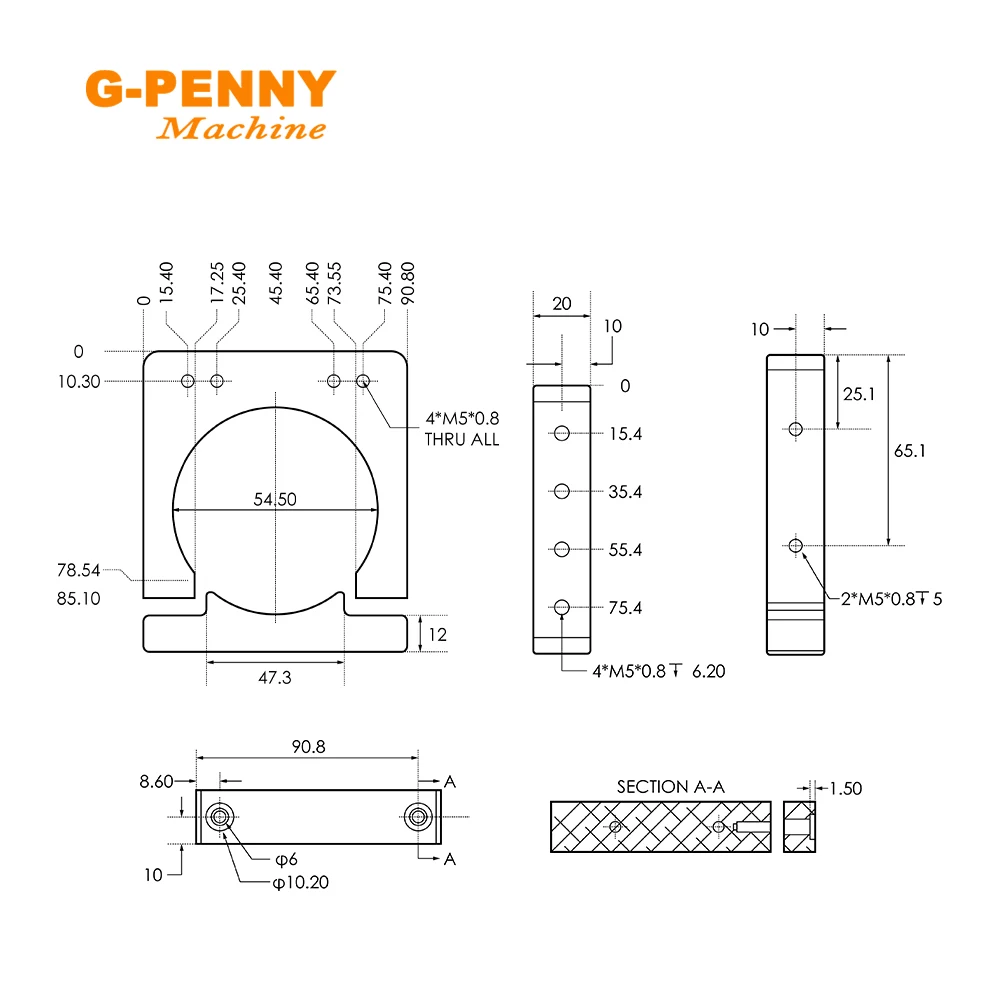 Openbuilds spindle motor bracket holder 65/80mm Fixture Aluminum Clamping Bracket For CNC Woodworking Spindle