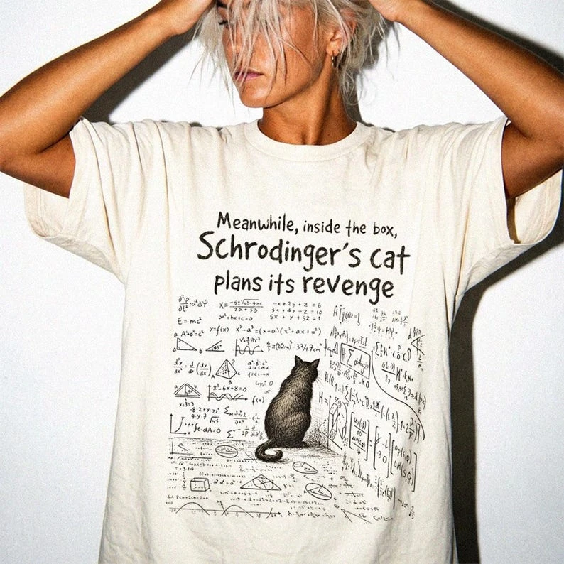 Schrödinger's Cat T-shirt, Physics Cat T-shirt, Geek Humor T-shirt, Science Teacher Gift  Unisex Streetwear Shirt
