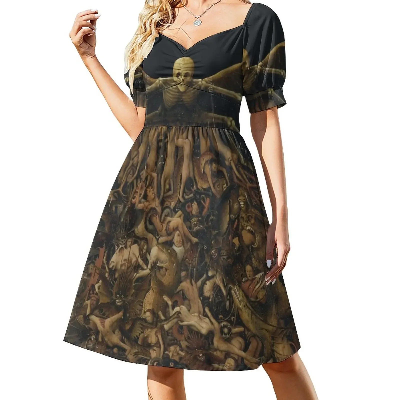 

HD The Crucifixion The Last Judgment (detail) by Jan van Eyck HIGH DEFINITION Sleeveless Dress women formal occasion dresses