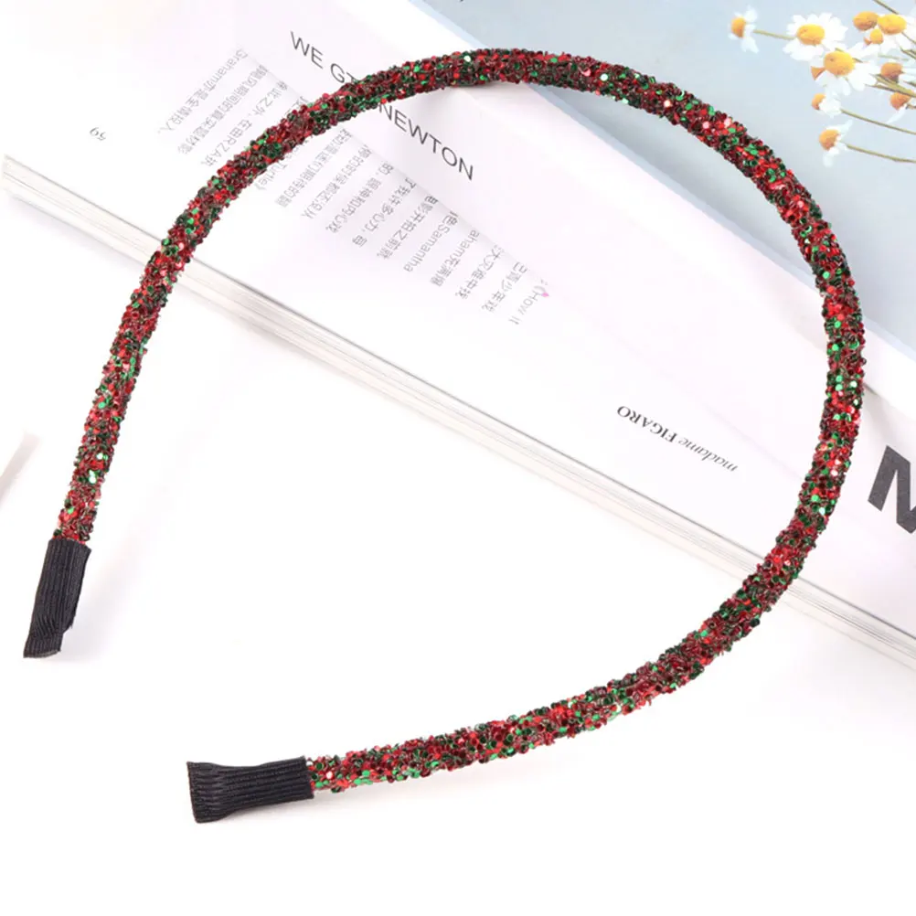 

5 Pcs Glitter Headband Christmas Decoration Holiday Girl Headbands for Girls Party Hair Wear Resin Accessories Women's Sparkle