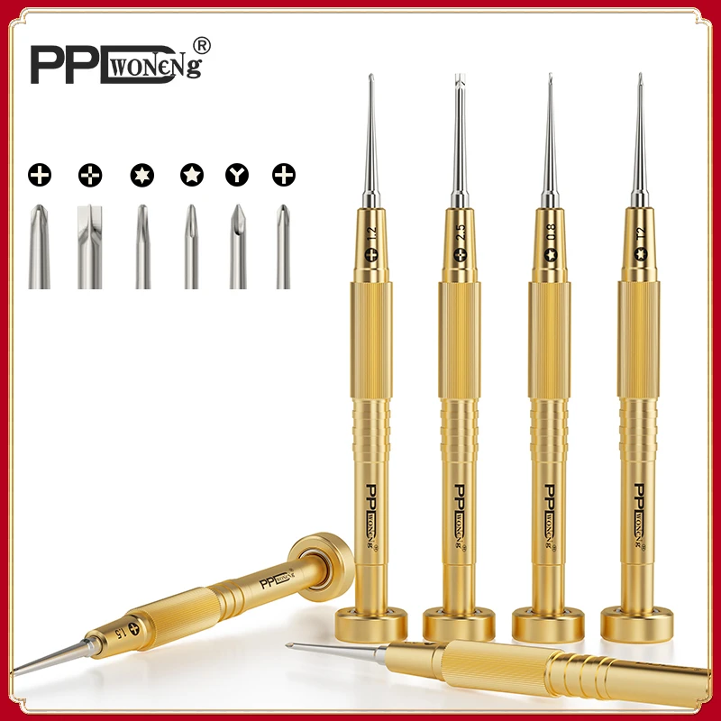 PPD Gold Magnetic Precision Screwdriver For Phone Watch Tablet Bottom Internal Repair Opening Disassembly Tool Hardening