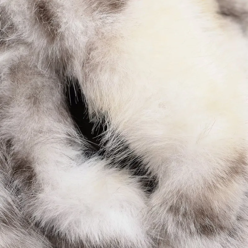 EAEOVNI Moda Inverno Nuova Giacca in Pelliccia Sintetica Donna Contrasto Stampa di Colore Risvolto Manica Lunga Cappotto Streetwear 2025 Abbigliamento Femminile