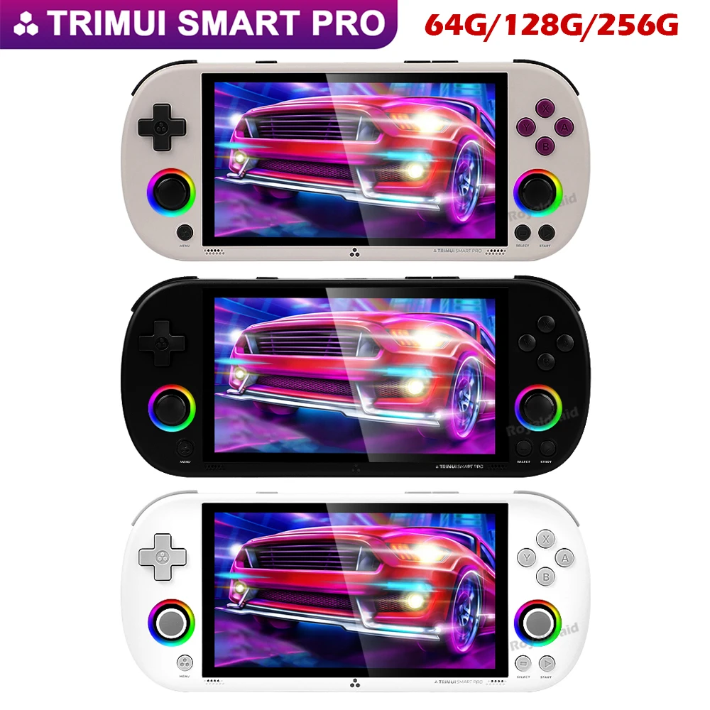 64G 128G 256G Trimui Smart Pro Handheld Game Players 4.96'' IPS Linux System Retro Portable Video Game Console 13000+ Games NEW