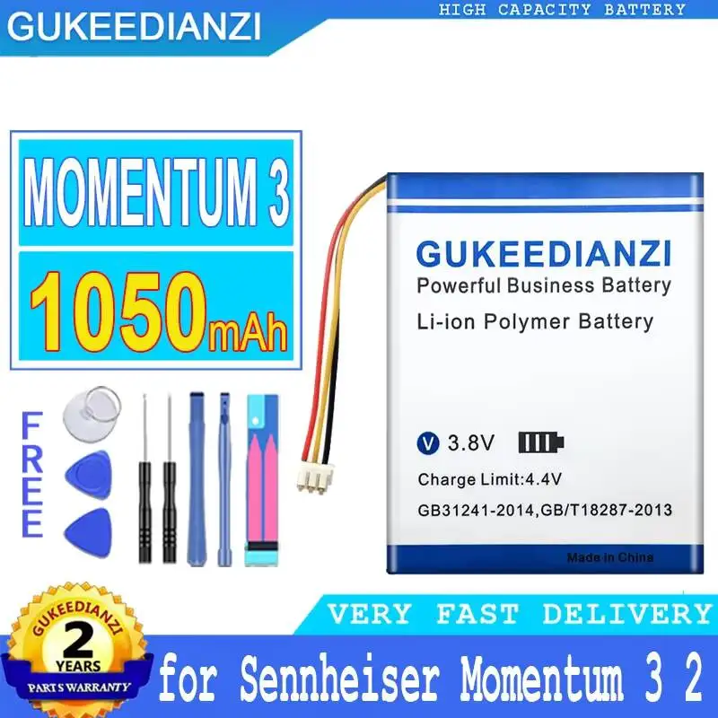 

Беспроводные наушники с шумоподавлением, аккумулятор 1050 мАч для Sennheiser Momentum 3 Wireless, Momentum True Wireless 2 3.0