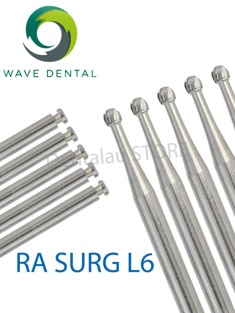 RA SURG L6/L8 WAVE Dental Round headTungsten Steel Bur Implant Burs Surgical Drill Dental Strawberries