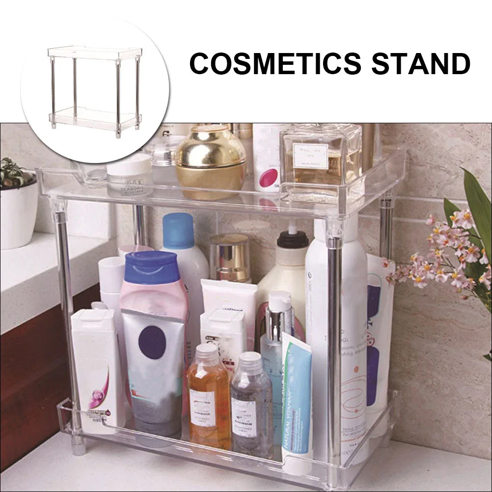 

1pc Acrylic Storage Box Cosmetics Shelf Desktop Organizer Toiletry Rack Makeup Stand Waterproof Durable Premium Quality