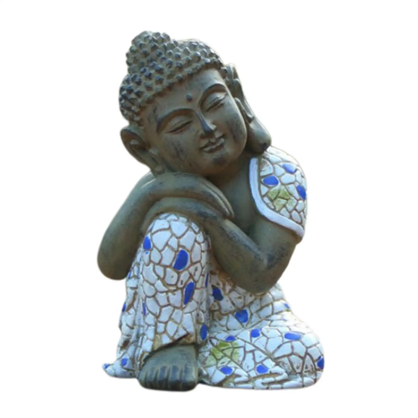 Buddha Statue Meditating Garden Figurine Zen Garden Outdoor Decorations Sculpture Home Yard Ornaments