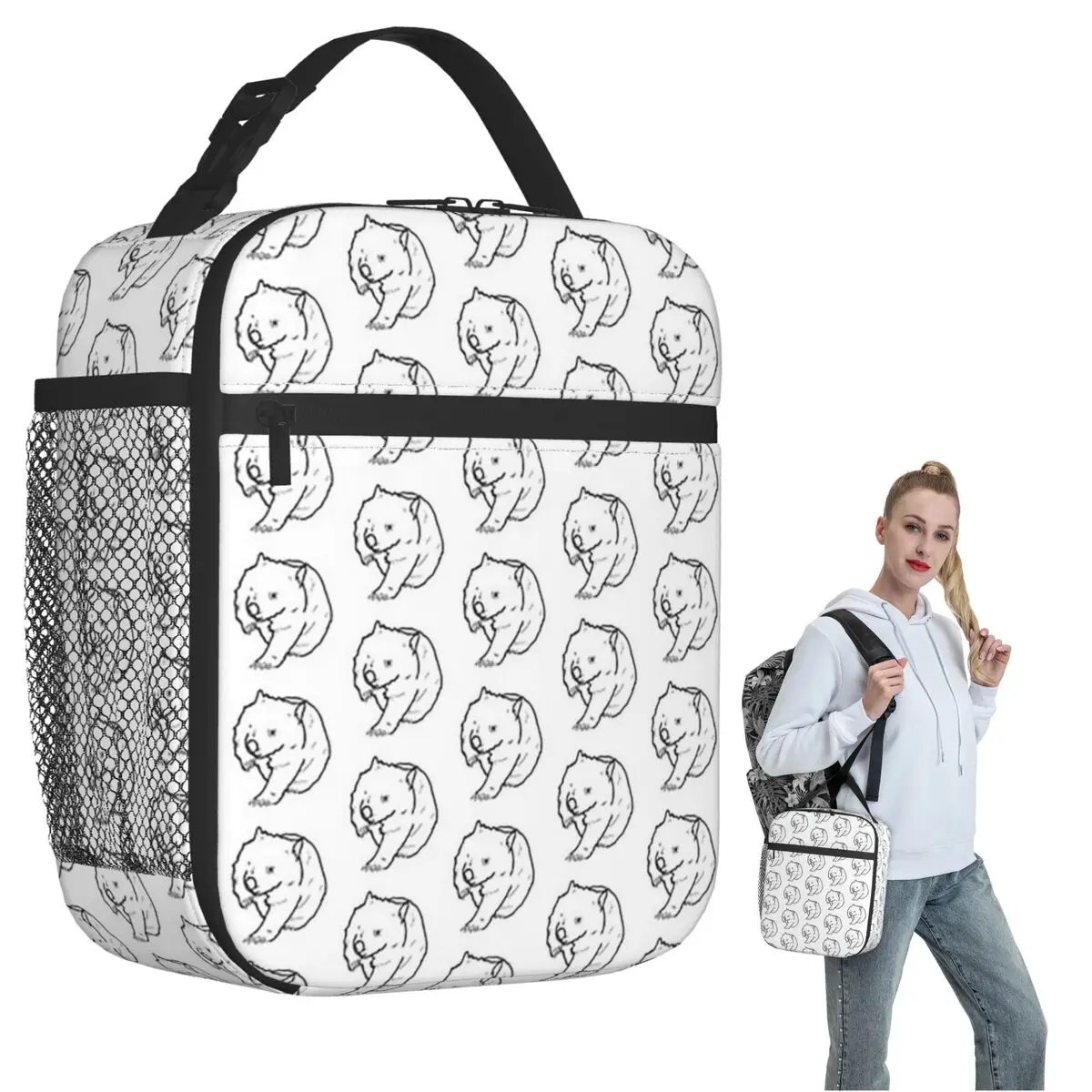 Australian Wombat Doodle Insulated Lunch Bag for Women Children Portable Food Boxes Thermal Lunch Box Tote
