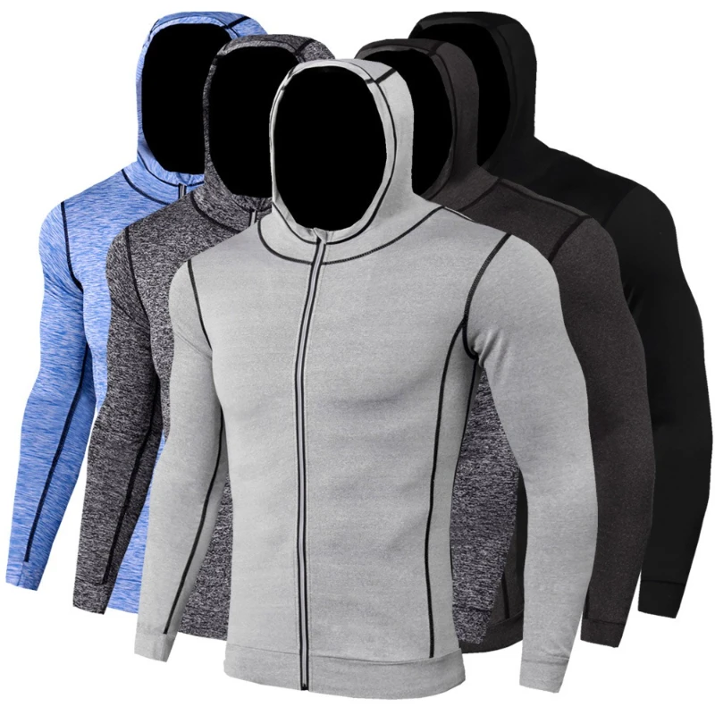 

Men's tight, breathable and warm top, fitness wear, reflective long-sleeved sweatshirt, coat for autumn and winter