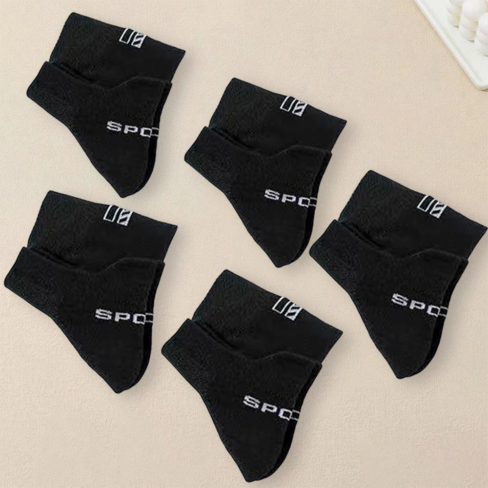 20 Pairs Men Solid Black Socks Fashionable And Versatile Creative Socks Comfortable Breathable Lightweight And Casual Socks