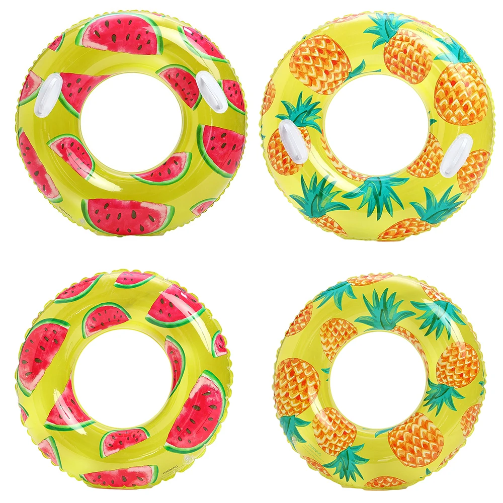 Watermelon Pineapple Swim Ring Inflatable Pool Float Swim Tube Adults Swimming Circle Swim Accessory Water Sports Beach Vacation