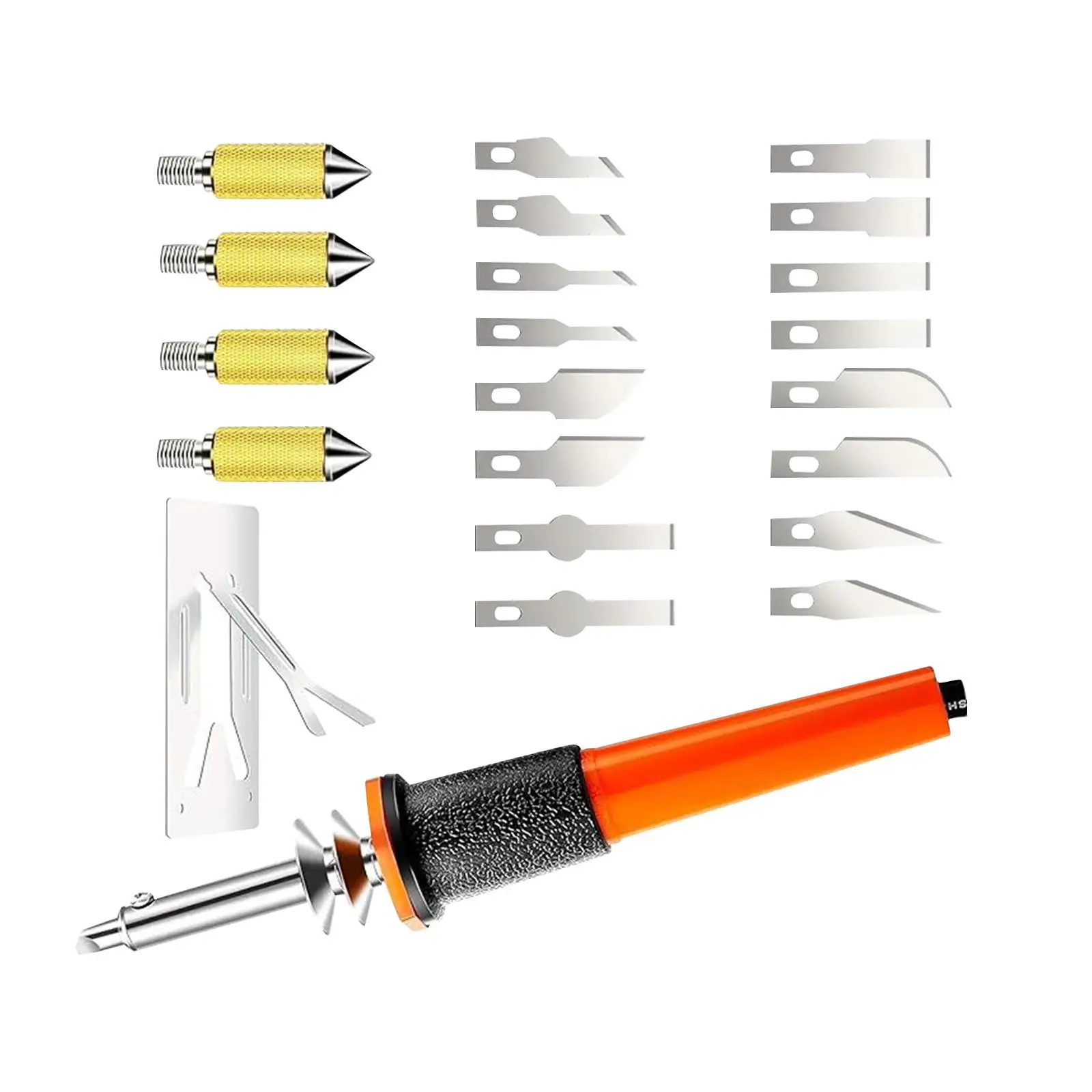 Imagem -04 - Kit de Ferramentas Elétrico de Cortador de Faca Quente Lâminas de Estêncil Ferramenta de Corte de Espuma Cortador de Pano com Suporte
