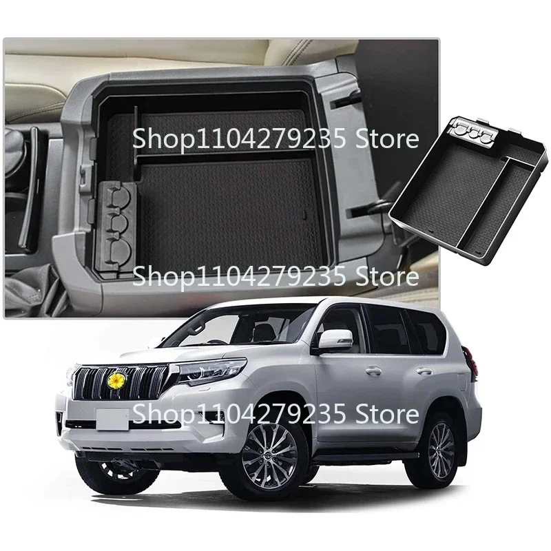 for Toyota Land Cruiser Prado J150 2010~2022 Car Central Armrest Storage Box Center Console Flocking Organizer Auto Accessories