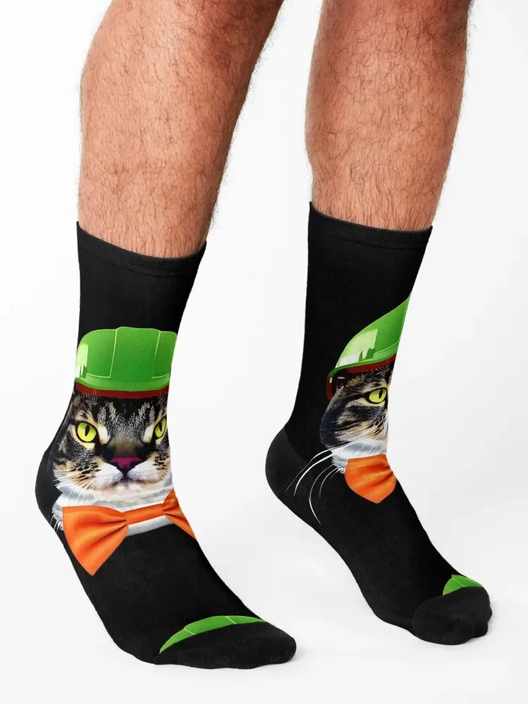 Catwithhardhats kattenwerker Sokken gekke gekleurde vloersokken Dames Heren