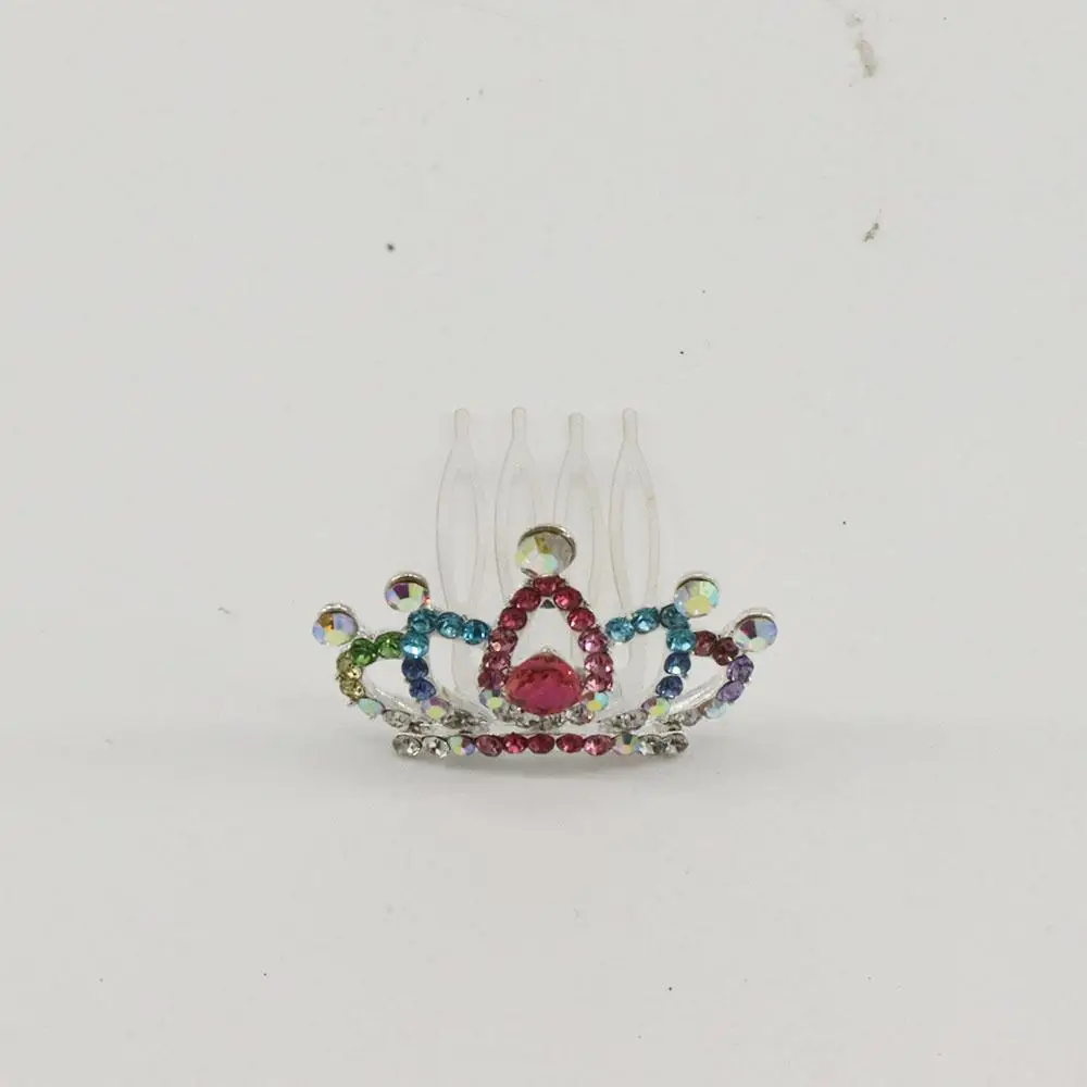 Fashion Women Headpieces Princess for Girls  Gift Hairclip Tiara Crown Hair Comb Hair Jewelry Crystal Rhinestone Flower