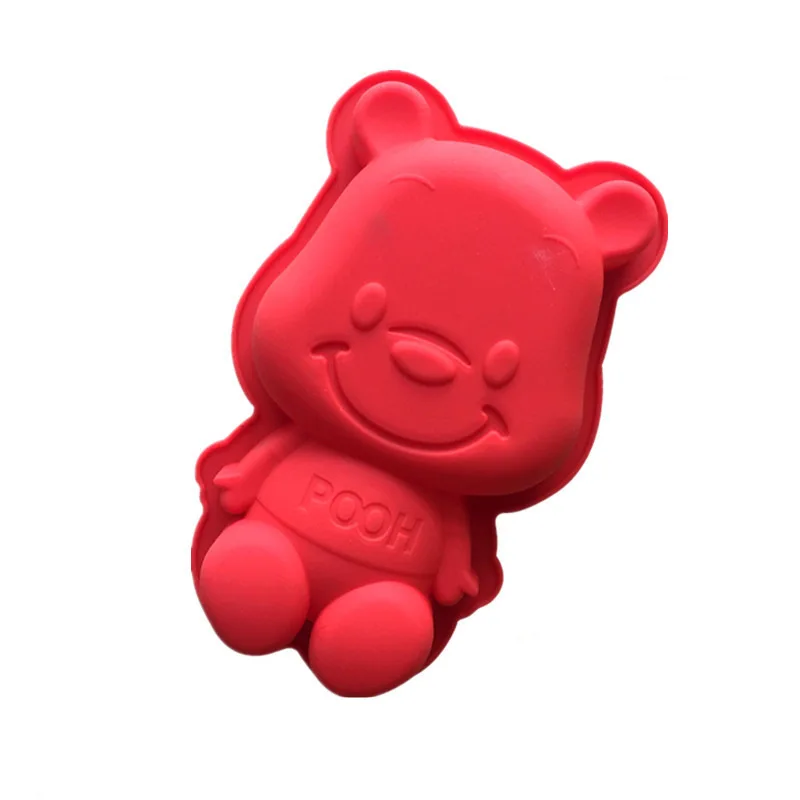 Single Hole Bear Silicone Cake Mold, Puffed Biscuit, Cartoon Anime Series, Silicone Moulds 513