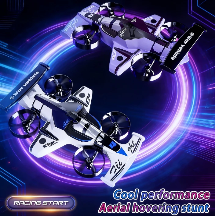 

2-in-1 Land Air RC Quadcopter & Drift Car - 2.4G Remote Control Aircraft with 360° Rotation & Headless Mode