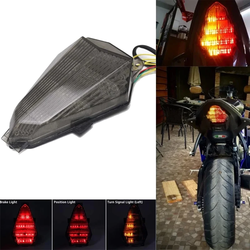 مؤشر إيقاف الضوء الخلفي للسيارة LED معدات تصميم جيدة مع عدسة دخان لـ 2006-2013 Yamaha YZF R6 #1