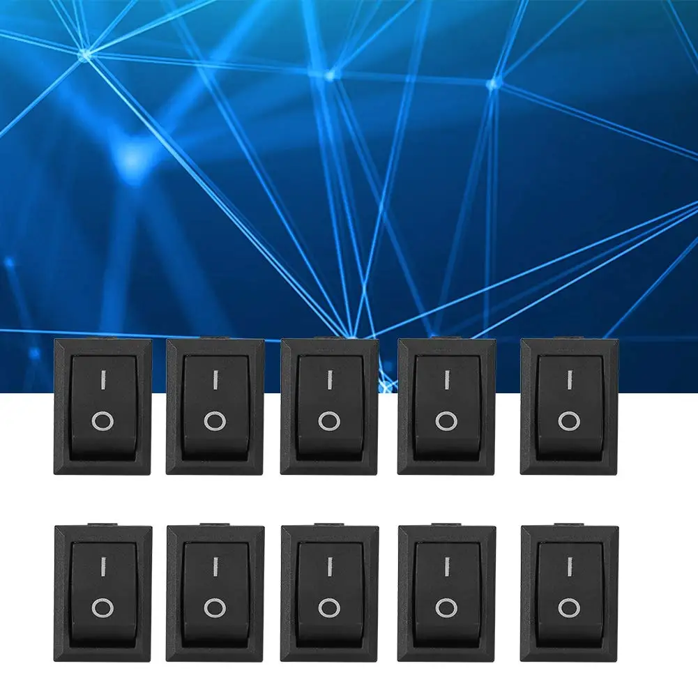 Mini interruttore a bilanciere da 10 pezzi, interruttore a bilanciere a 2 posizioni a 2 pin Interruttore a levetta per apparecchio on/off Interruttore a bilanciere per barca a scatto 6A 250V 10A 125V