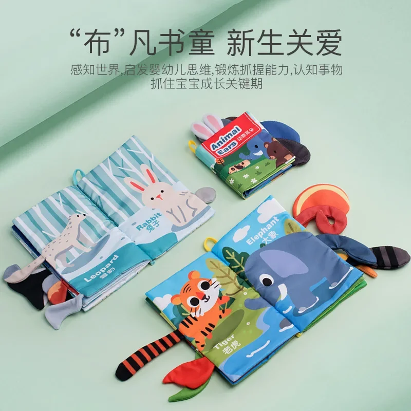 Baby Books Toys Crinkle Cloth Book for Infant Baby 0-18 Months Early Development Interactive Stroller Soft Toys Gifts for Baby