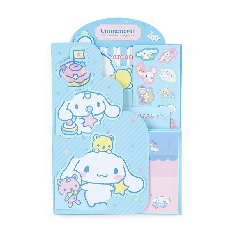 Imagem -06 - Sanrio Melody Cinnamoroll Envelope Grupo Cartoon Kitty Festival Mensagem Cartão Memo Pad Material Escolar Kids Gift 10 Conjuntos por Lote