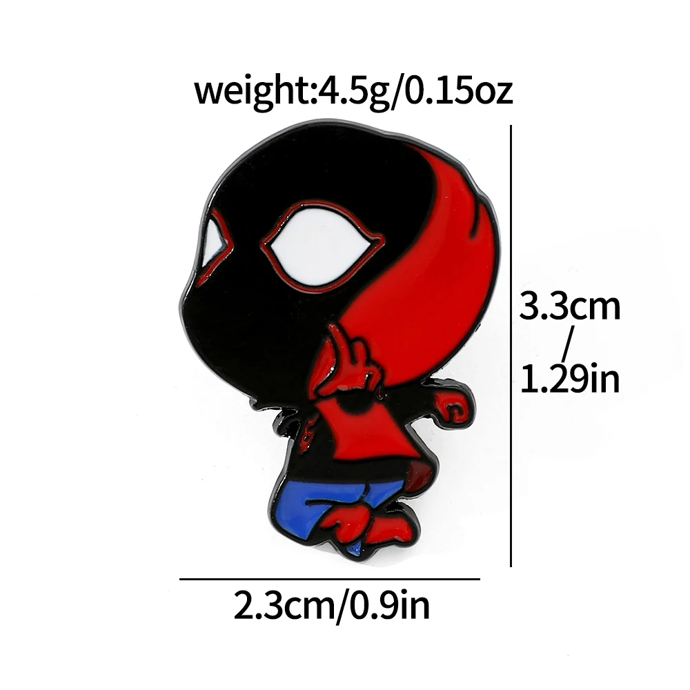 Creative Cartoon Spider-Man Brooch Handsome Spider-Man Enamel Pin Metal Badge Jewelry Clothing Backpack Accessories image 6