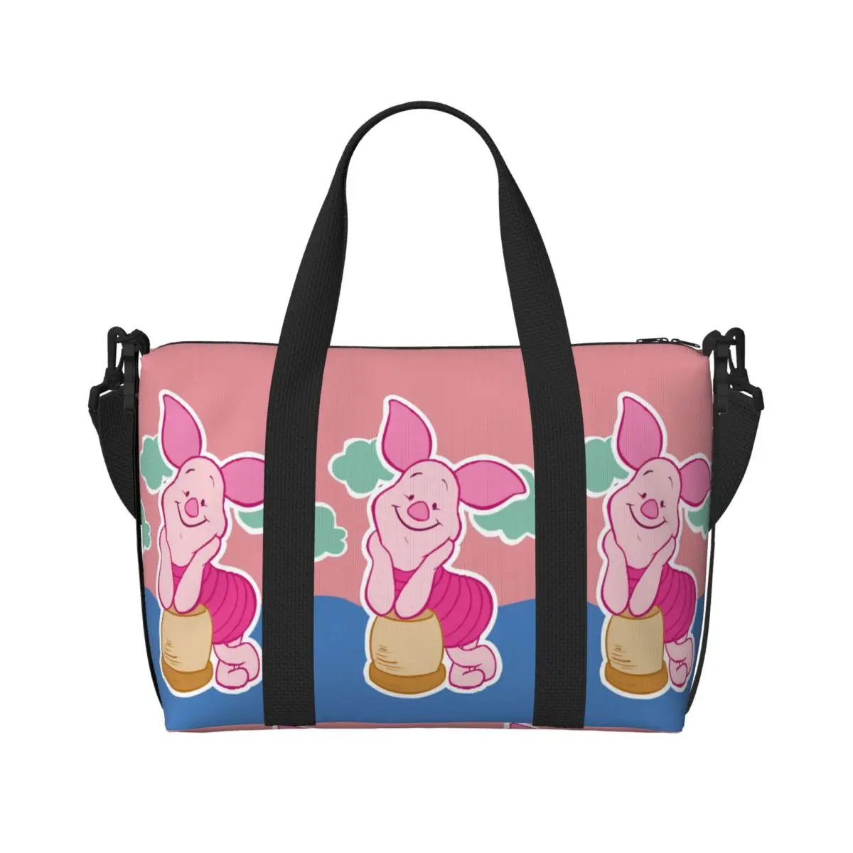 

Custom P-Piglets Anime Big Movie Tote Bag Women Big Capacity Beach Gym Travel Bags
