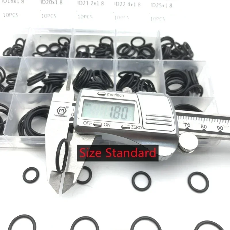 Gasket 225 Buah 1.8Mm Set Cincin O Karet Segel Karet Nitril Gelang O-ring Tekanan Tinggi Perbaikan Penyegelan Pita Elastis Cincin Karet