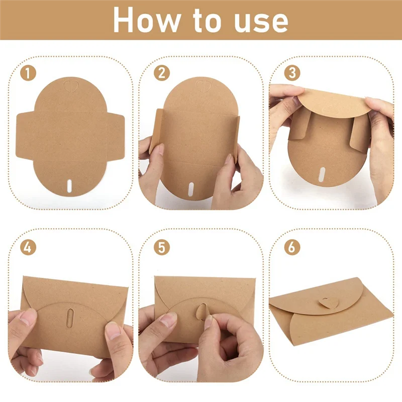 100 Stuks Kraft Mini Enveloppen Retro Liefde Kraftpapier Voor Cadeaukaarten En Visitekaartjes 17.5X11cm