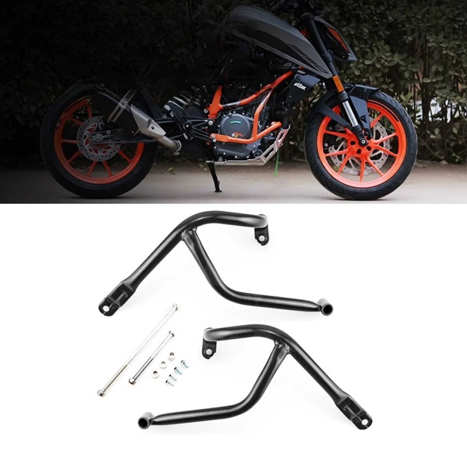 Motorcycle Crash Bar For KTM DUKE 250 390 2017 2018 2019-2023 Engine Guard Bumper Protector Black