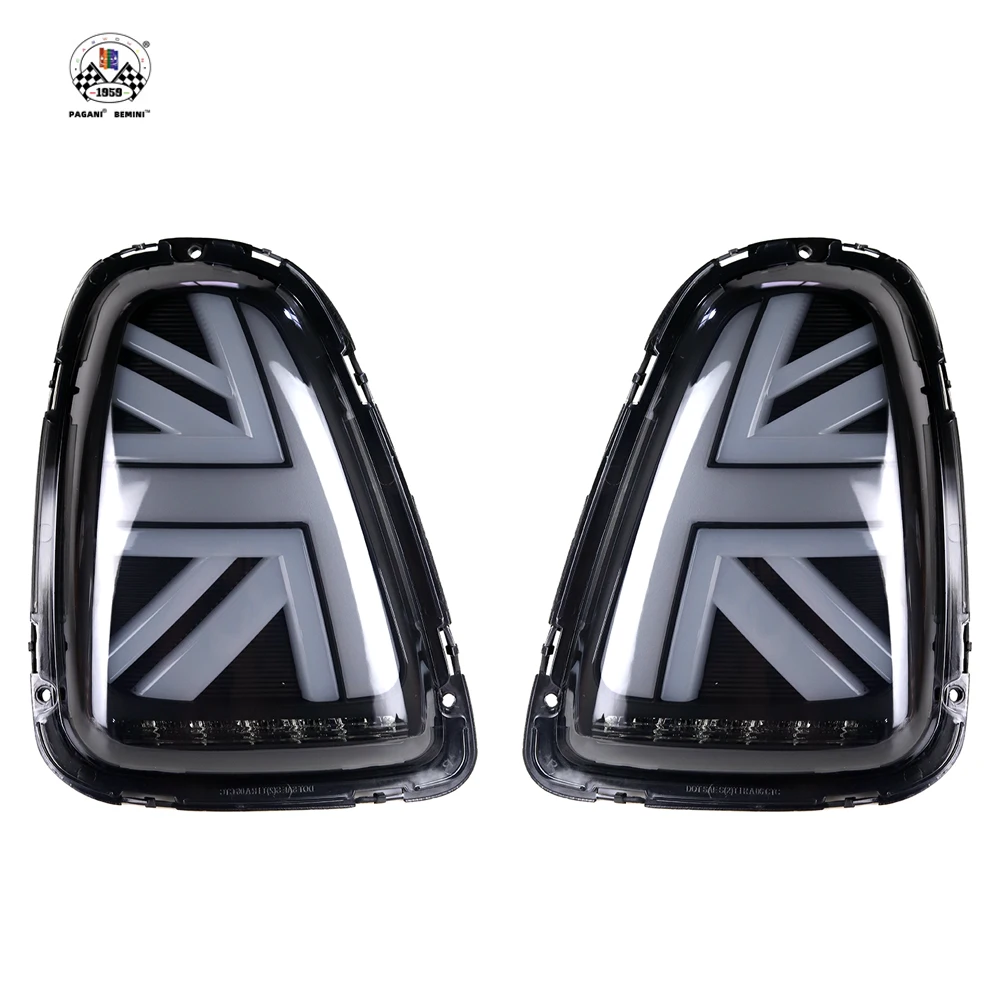 Brand New ABS Material Black Union Jack Style LED Tail Light Replacement part for mini cooper R56 R57 R58 R59  (2 Pcs/Set)