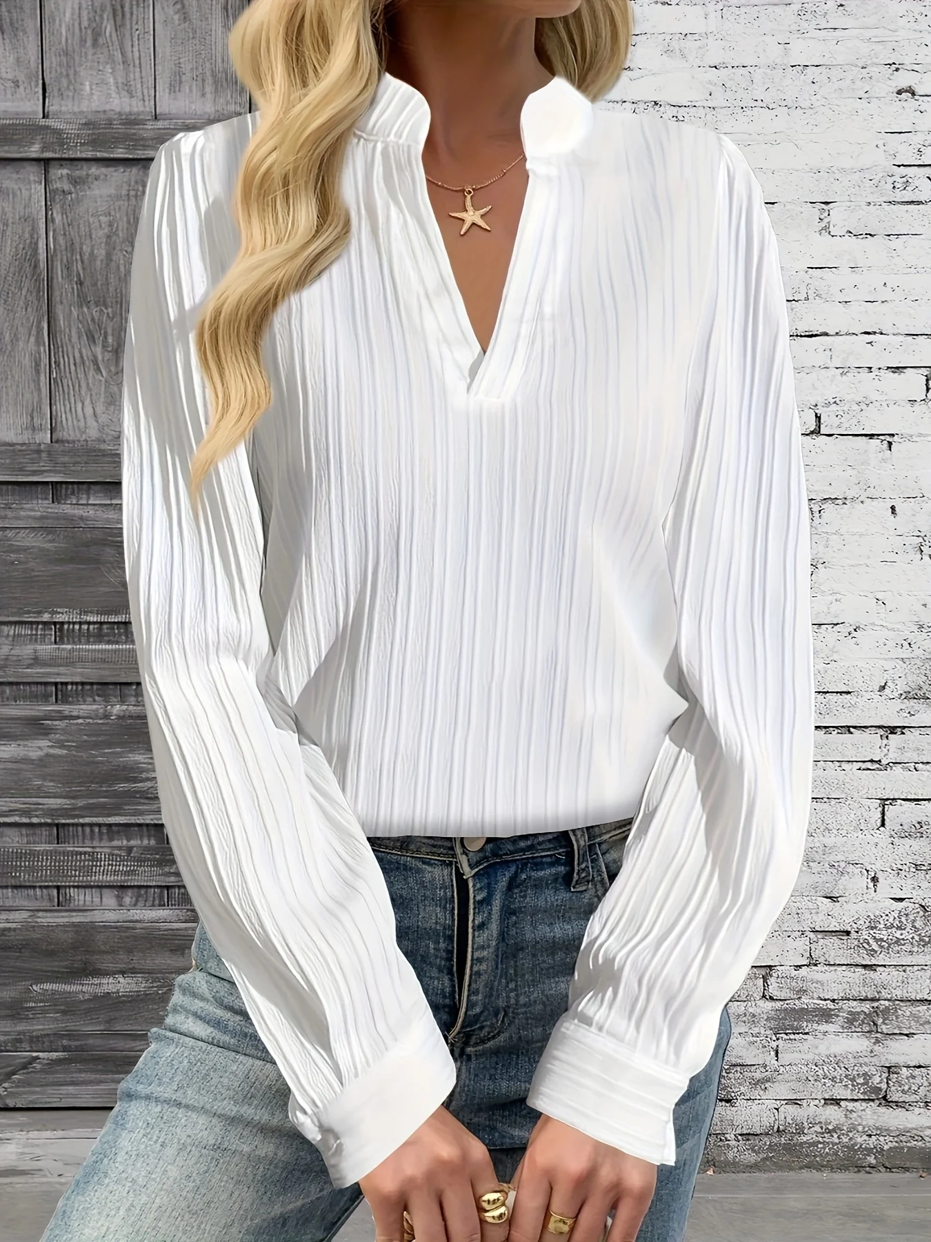 

Temperament Loose Woman Shirt Fashion Casual Blouse Elegant long Sleeve Woman Shirt Holiday Weekend Top